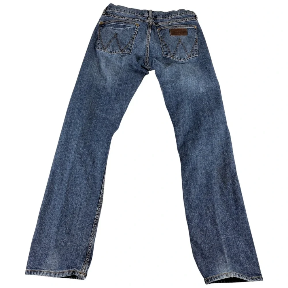 Wrangler‎ Retro Slim Fit Straight Leg Jeans Mens 31x32 Blue Cotton Medium Wash